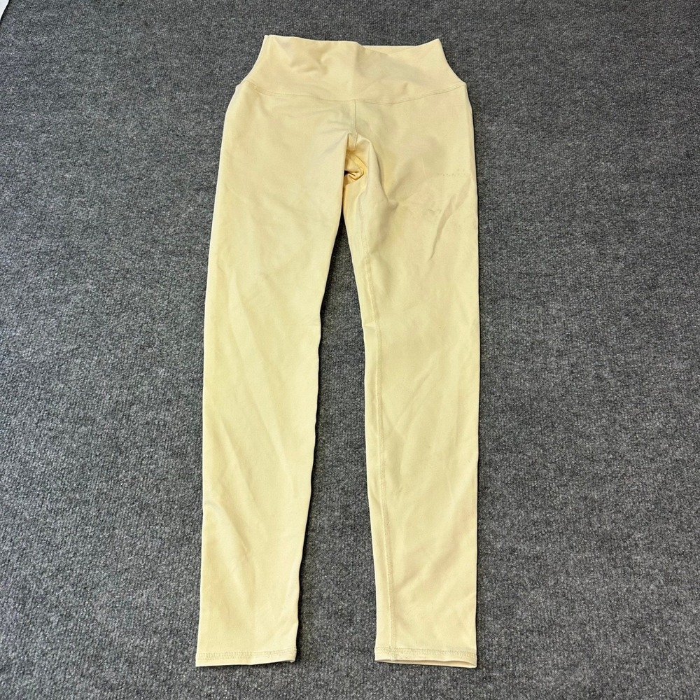 Alo Yoga Leggings Womens Size M Yellow High Waisted Athletic Stained Yoga Pants